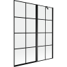 Mexen Mist 2-szárnyú jobb oldali kádparaván 140 x 150 cm, fekete rács, fekete - 8A9-140-011-70-77-P