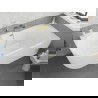 Mexen Silo cadă de colț dreaptă frezată 170 x 80 cm, albă, preaplin auriu periat - 52891708000P-55