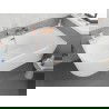 Mexen Silo cadă de colț freestanding dreapta riluțată 170 x 80 cm, albă, preaplin auriu roz - 52891708000P-60