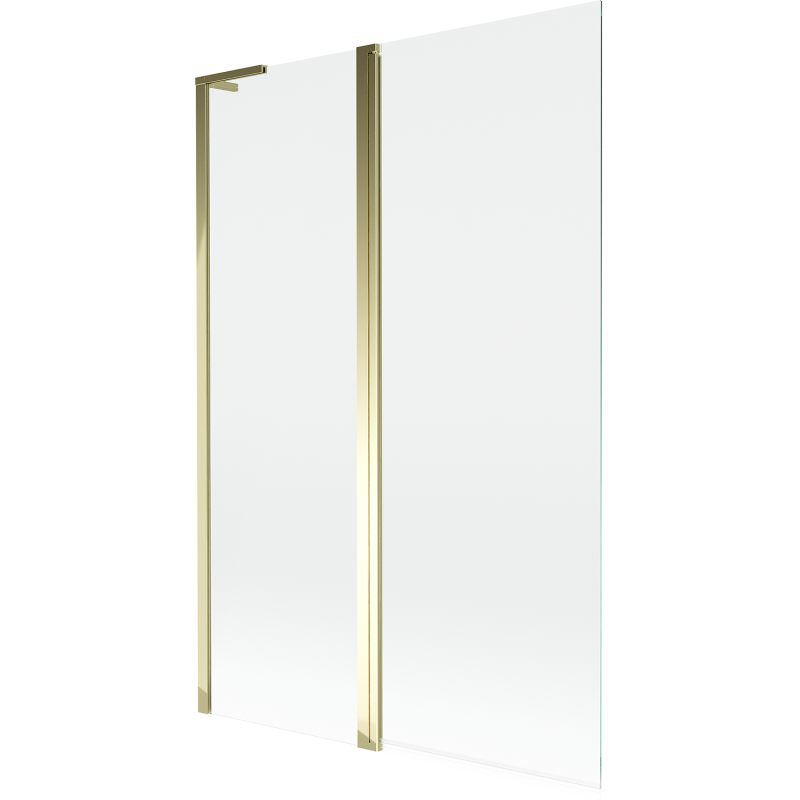 Mexen Mist L fürdőszobai paraván, 2-szárnyú, 120 x 150 cm, átlátszó, arany - 8A9L-120-011-50-00
