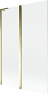 Mexen Mist L fürdőszobai paraván, 2-szárnyú, 120 x 150 cm, átlátszó, arany - 8A9L-120-011-50-00