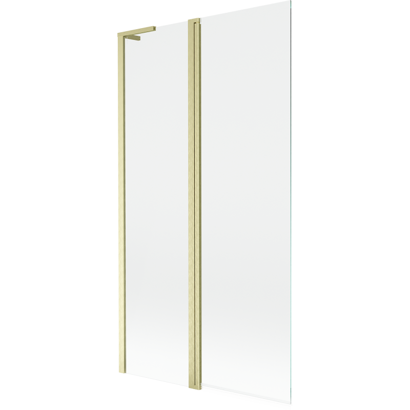 Mexen Mist L fürdőkád paraván, 2-szárnyú, 100 x 150 cm, átlátszó, arany szálcsiszolt - 8A9L-100-011-55-00