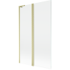 Mexen Mist L paravan cadă 2-pliabil 110 x 150 cm, transparent, auriu periat - 8A9L-110-011-55-00