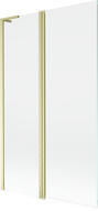 Mexen Mist L kádparaván 2-szárnyú 110 x 150 cm, átlátszó, arany kefélt - 8A9L-110-011-55-00