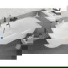 Mexen Silo cadă de baie freestanding colțară dreaptă cu riflaje 170 x 80 cm, albă, preaplin negru - 52891708000P-70