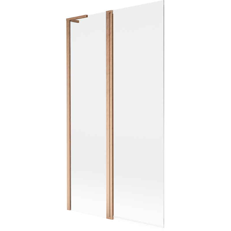 Mexen Mist L kádparaván 2-szárnyú 100 x 150 cm, átlátszó, matt réz - 8A9L-100-011-65-00