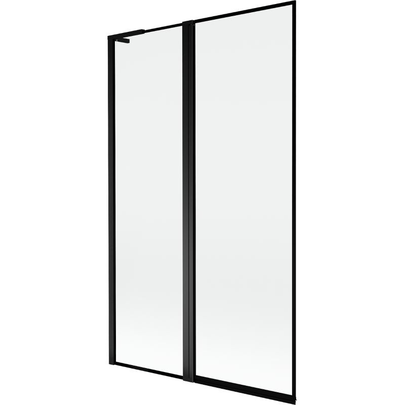 Mexen Mist L kádfal 2-szárnyú balos 110 x 150 cm, fekete kerettel, fekete - 8A9L-110-011-70-70-L