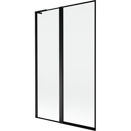Paravan cadă Mexen Mist L 2 panouri stânga 110 x 150 cm, ramă neagră, negru - 8A9L-110-011-70-70-L