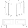 Mexen Mist L balos paraván 2-szárnyú bal 120 x 150 cm, fekete keret, fekete - 8A9L-120-011-70-70-L