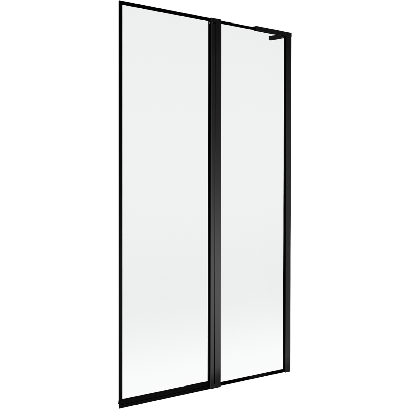 Mexen Mist L fürdőkádparaván, 2 szárnyú, jobbos, 100 x 150 cm, fekete keret, fekete - 8A9L-100-011-70-70-P