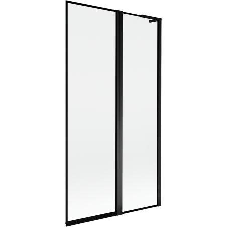 Mexen Mist L fürdőkádparaván, 2 szárnyú, jobbos, 100 x 150 cm, fekete keret, fekete - 8A9L-100-011-70-70-P