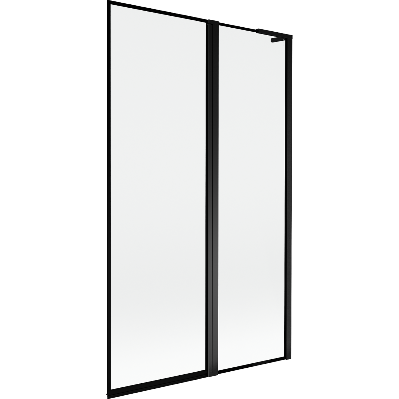 Mexen Mist L 2-szárnyas kádparaván, jobbos, 110 x 150 cm, fekete keret, fekete - 8A9L-110-011-70-70-P