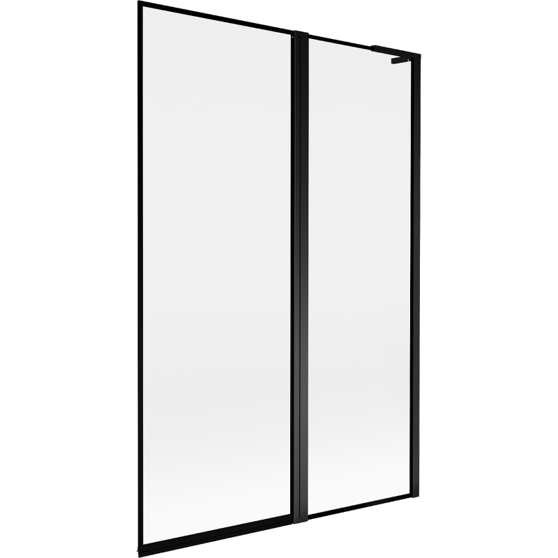 Mexen Mist L kádparaván 2-szárnyú jobb 120 x 150 cm, fekete keret, fekete - 8A9L-120-011-70-70-P