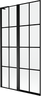 Paravan cadă Mexen Mist L cu 2 uși batante stânga 100 x 150 cm, grilaj negru, negru - 8A9L-100-011-70-77-L