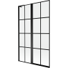 Mexen Mist L kádparaván 2-szárnyú balos 110 x 150 cm, fekete rács, fekete - 8A9L-110-011-70-77-L