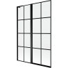 Mexen Mist L kádparaván 2-szárnyú bal 120 x 150 cm, fekete rács, fekete - 8A9L-120-011-70-77-L