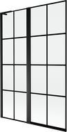 Mexen Mist L kádparaván 2-szárnyú bal 120 x 150 cm, fekete rács, fekete - 8A9L-120-011-70-77-L