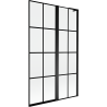 Mexen Mist L fürdőkád paraván 2-szárnyú jobbos 110 x 150 cm, fekete rács, fekete - 8A9L-110-011-70-77-P