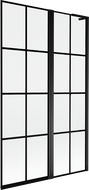 Mexen Mist L fürdőkád paraván 2-szárnyú jobbos 110 x 150 cm, fekete rács, fekete - 8A9L-110-011-70-77-P