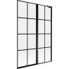Mexen Mist L kádparaván 2-szárnyú jobb 120 x 150 cm, fekete rács, fekete - 8A9L-120-011-70-77-P