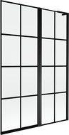 Mexen Mist L kádparaván 2-szárnyú jobb 120 x 150 cm, fekete rács, fekete - 8A9L-120-011-70-77-P