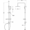 Mexen T54 coloană de duș, Neagră/Crom - 798545493-71