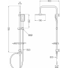 Mexen T54 coloană de duș, negru/crom - 798545493-71