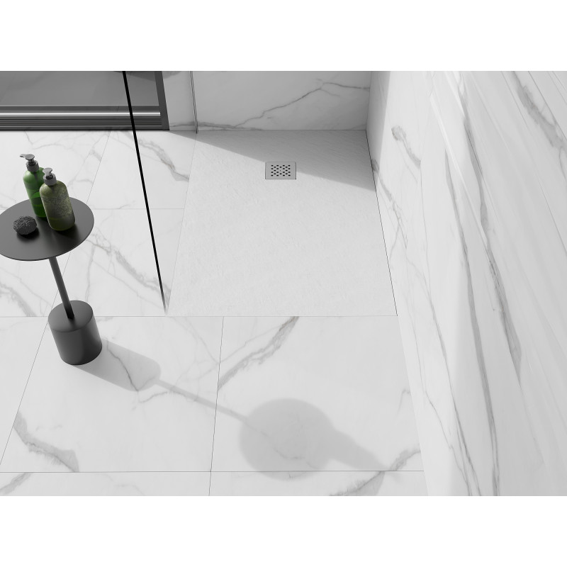 Mexen Stone+ rektanguláris kompozit zuhanytálca 110 x 90 cm, fehér - 44109011