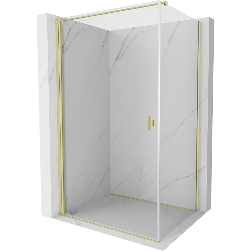 Mexen Mist-B cabină de duș cu ușă batantă 85 x 95 cm, transparent, auriu periat - 8A2T-085-095-55-00