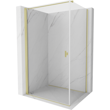 Mexen Mist-B cabină de duș pivotantă 100 x 110 cm, transparent, auriu periat - 8A2T-100-110-55-00
