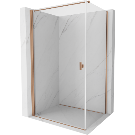 Cabină de duș rabatabilă Mexen Mist-B 90 x 100 cm, transparent, cupru periat - 8A2T-090-100-65-00
