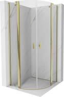 Mexen Mist félköríves nyíló zuhanykabin 80 x 80 cm, átlátszó, arany - 8A32-080-080-50-00