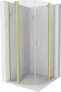 Mexen Mist cabină de duș semicirculară pivotantă 90 x 90 cm, transparentă, auriu periat - 8A32-090-090-55-00