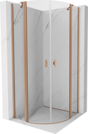 Mexen Mist cabină de duș semicirculară rabatabilă 100 x 100 cm, transparentă, cupru periat - 8A32-100-100-65-00