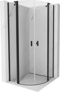 Mexen Mist cabină de duș semicirculară cu deschidere oscilație 90 x 90 cm, transparent, negru - 8A32-090-090-70-00