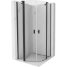 Mexen Mist cabină de duș semi-rotundă pivotantă 100 x 100 cm, transparentă, neagră - 8A32-100-100-70-00
