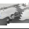 Cada Mexen Silo independentă de colț dreapta, canelată, 170 x 80 cm, albă, preaplin gun metal - 52891708000P-95
