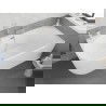 Mexen Silo cadă de baie freestanding colț dreapta cu striații 170 x 80 cm, albă, preaplin nichel periat - 52891708000P-97