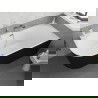 Cada colț liber Mexen Silo dreapta, canelată, 170 x 80 cm, alb/negru, preaplin cromat - 52891708075P-01