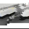 Mexen Silo szabadon álló sarokkád jobb bordázott 170 x 80 cm, fehér/fekete, arany túlfolyó - 52891708075P-50