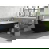 Mexen Silo cadă independentă de colț dreaptă cu riflă 170 x 80 cm, alb/negru, preaplin auriu - 52891708075P-50