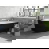 Cadă freestanding Mexen Silo colț dreapta cu textură, 170 x 80 cm, alb/negru, preaplin alb - 52891708075P-20