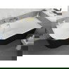 Mexen Silo szabadon álló sarokkád jobb bordázott 170 x 80 cm, fehér/fekete, túlfolyó arany kefélt - 52891708075P-55