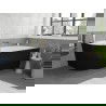 Mexen Silo cadă de baie independentă colț dreapta canelată 170 x 80 cm, alb/negru, preaplin auriu periat - 52891708075P-55