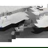 Mexen Silo szabadon álló sarokkád jobb oldali bordázott 170 x 80 cm, fehér/fekete, gun gray kefélt túlfolyóval- 52891708075P-66