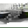 Mexen Silo cadă freestanding colț dreapta cu caneluri 170 x 80 cm, alb/negru, preaplin negru - 52891708075P-70