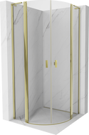 Mexen Mist L félköríves nyíló zuhanykabin 80 x 80 cm, átlátszó, arany - 8A32L-080-080-50-00