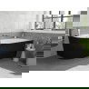 Mexen Silo cadă freestanding colțar dreapta riflată 170 x 80 cm, alb/negru, preaplin gun metal - 52891708075P-95