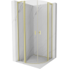 Mexen Mist L cabină de duș semi-rotundă batantă 90 x 90 cm, transparentă, auriu periat - 8A32L-090-090-55-00