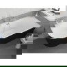 Mexen Silo cadă freestanding colț dreapta cu caneluri 170 x 80 cm, alb/negru, preaplin nichel periat - 52891708075P-97